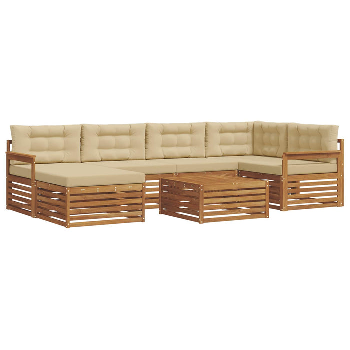 Set de canapele de exterior cu pernă 7 pcs Natural și Bej - WALTI WALTI