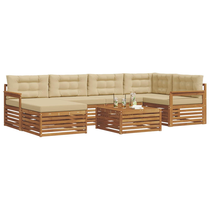 Set de canapele de exterior cu pernă 7 pcs Natural și Bej - WALTI WALTI