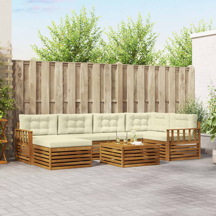 Set de canapele de exterior cu pernă 7 pcs Natural și Crem - WALTI WALTI