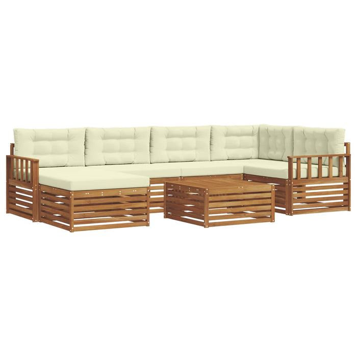 Set de canapele de exterior cu pernă 7 pcs Natural și Crem - WALTI WALTI