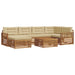 Set de canapele de exterior cu pernă 7 pcs Natural și Bej - WALTI WALTI