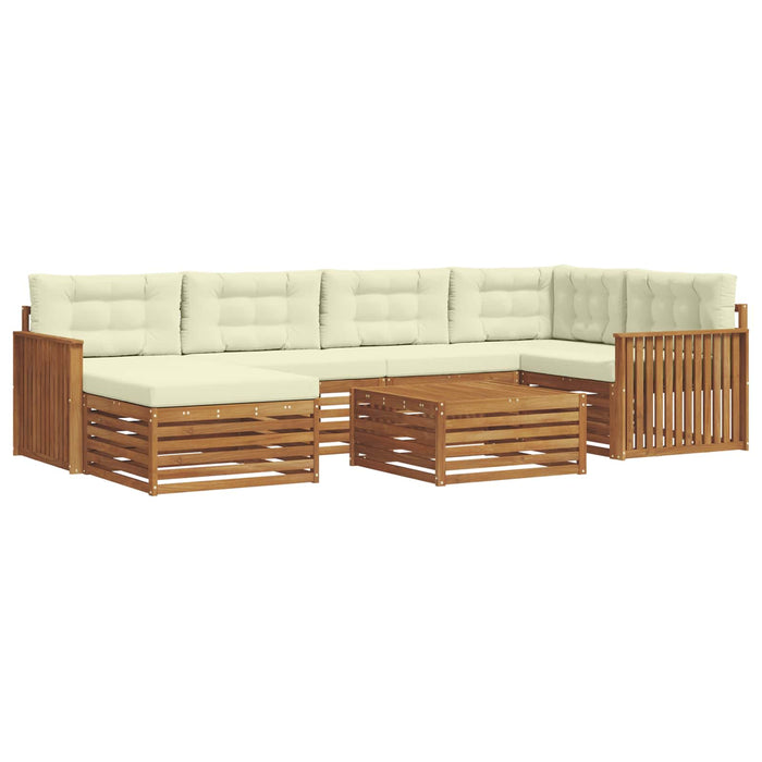 Set de canapele de exterior cu pernă 7 pcs Natural și Crem - WALTI WALTI