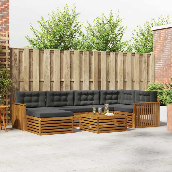 Set de canapele de exterior cu pernă 7 pcs Natural și Antracit - WALTI WALTI