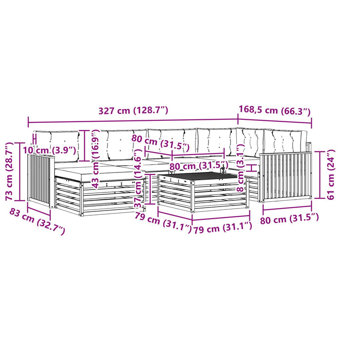 Set de canapele de exterior cu pernă 7 pcs Natural și Antracit - WALTI WALTI