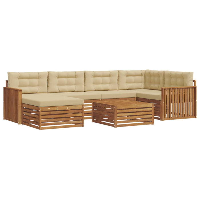 Set de canapele de exterior cu pernă 7 pcs Natural și Bej - WALTI WALTI