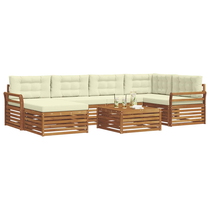Set de canapele de exterior cu pernă 7 pcs Natural și Crem - WALTI WALTI