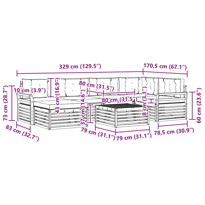 Set de canapele de exterior 19 pcs Gri natural și deschis - WALTI WALTI