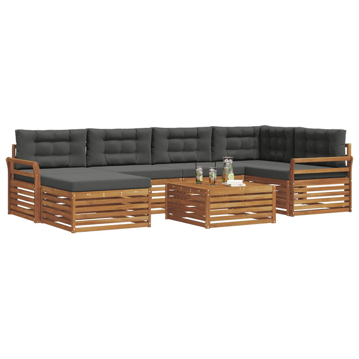 Set de canapele de exterior cu pernă 7 pcs Natural și Antracit - WALTI WALTI