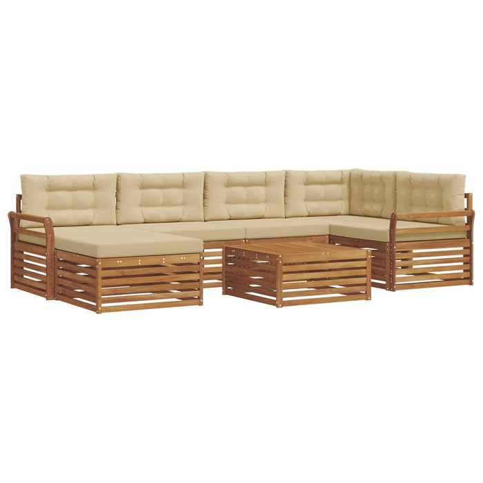 Set de canapele de exterior cu pernă 7 pcs Natural și Bej - WALTI WALTI