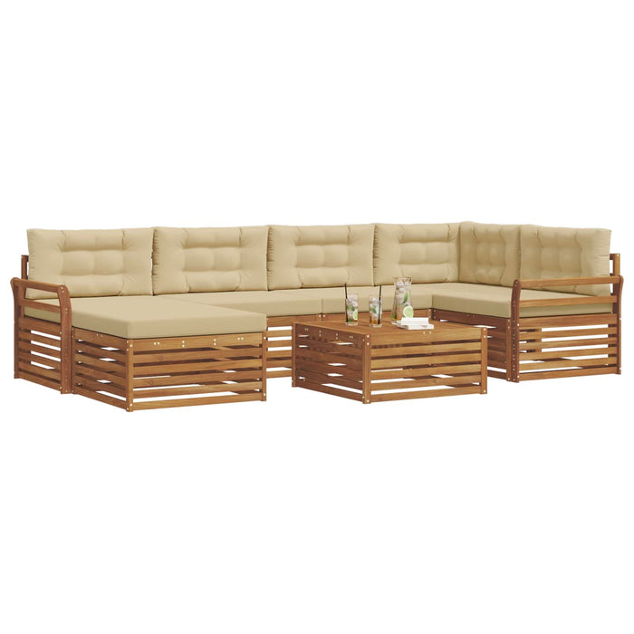 Set de canapele de exterior cu pernă 7 pcs Natural și Bej - WALTI WALTI