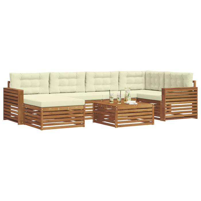 Set de canapele de exterior cu pernă 7 pcs Natural și Crem - WALTI WALTI