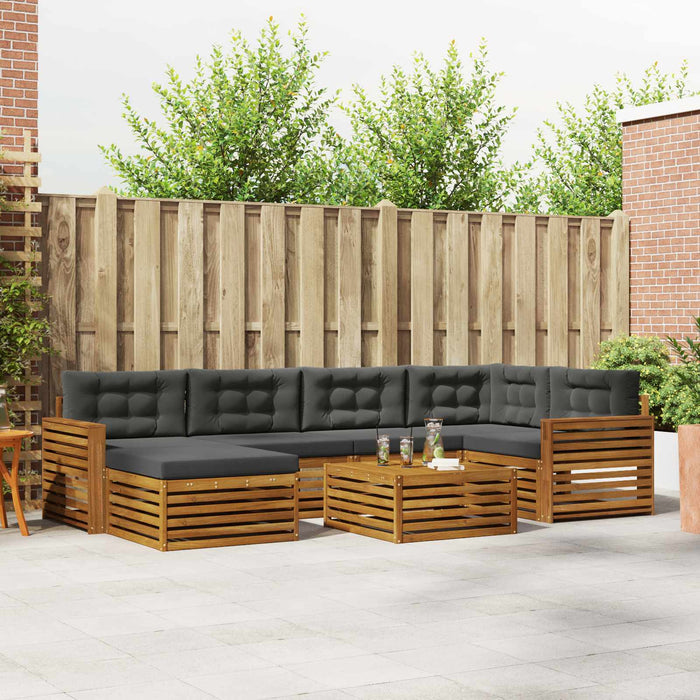 Set de canapele de exterior cu pernă 7 pcs Natural și Antracit - WALTI WALTI