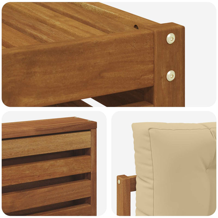 Set de canapele de exterior cu pernă 7 pcs Natural și Bej - WALTI WALTI