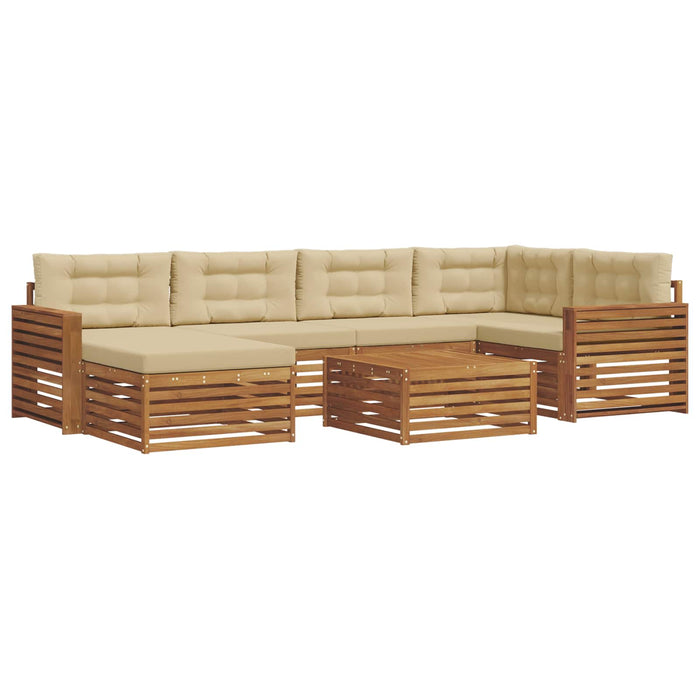 Set de canapele de exterior cu pernă 7 pcs Natural și Bej - WALTI WALTI