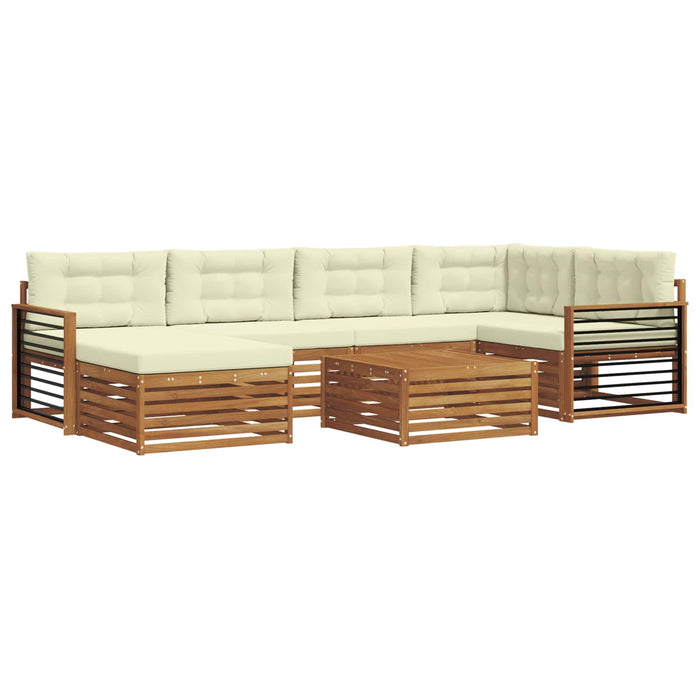 Set de canapele de exterior cu pernă 7 pcs Natural și Crem - WALTI WALTI