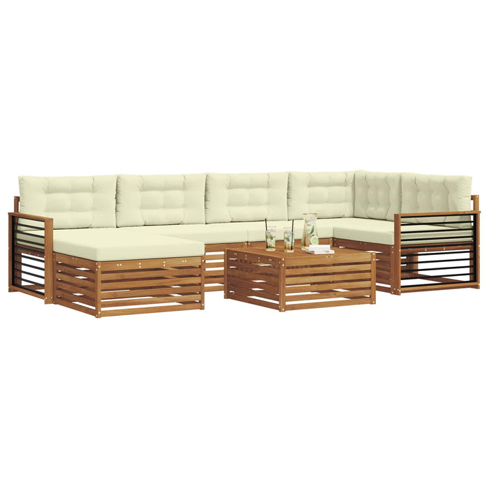 Set de canapele de exterior cu pernă 7 pcs Natural și Crem - WALTI WALTI