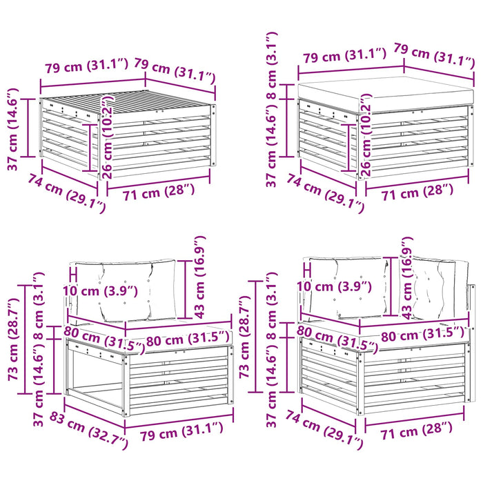 Set de canapele de exterior 19 pcs Gri natural și deschis - WALTI WALTI