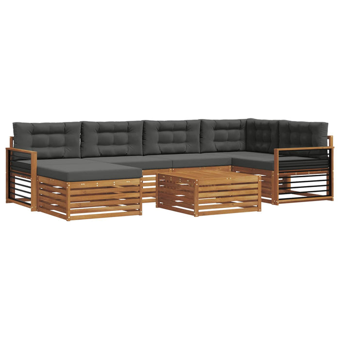 Set de canapele de exterior cu pernă 7 pcs Natural și Antracit - WALTI WALTI