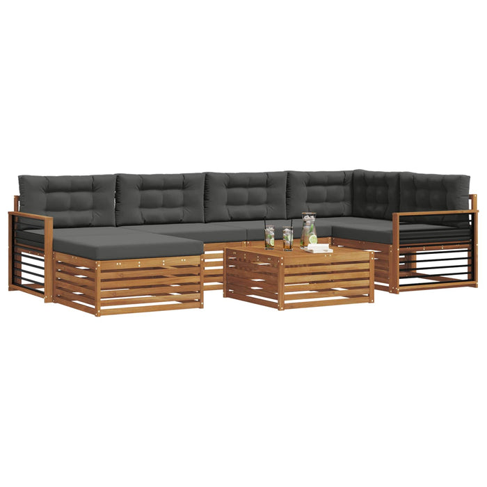 Set de canapele de exterior cu pernă 7 pcs Natural și Antracit - WALTI WALTI