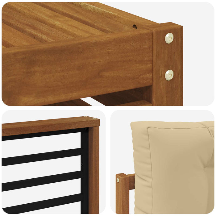 Set de canapele de exterior cu pernă 7 pcs Natural și Bej - WALTI WALTI