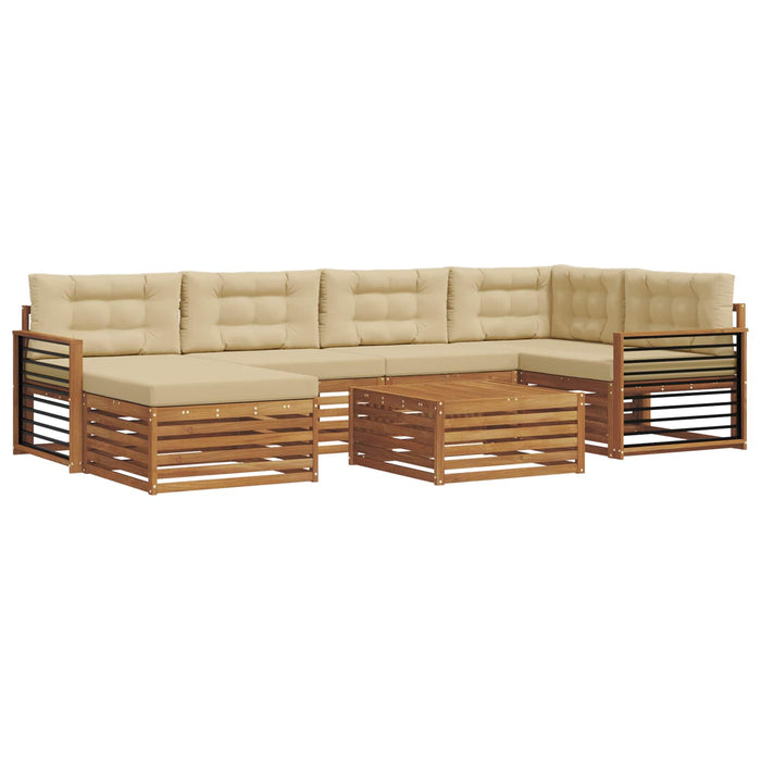 Set de canapele de exterior cu pernă 7 pcs Natural și Bej - WALTI WALTI