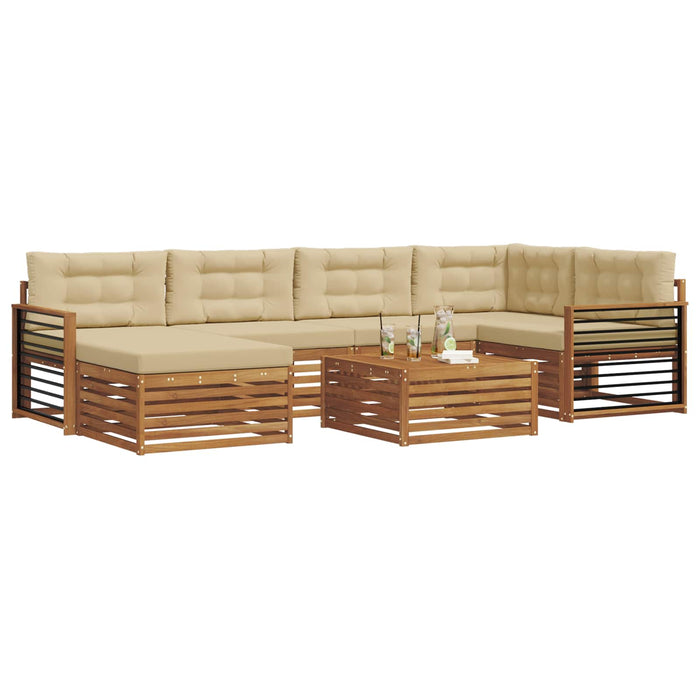 Set de canapele de exterior cu pernă 7 pcs Natural și Bej - WALTI WALTI