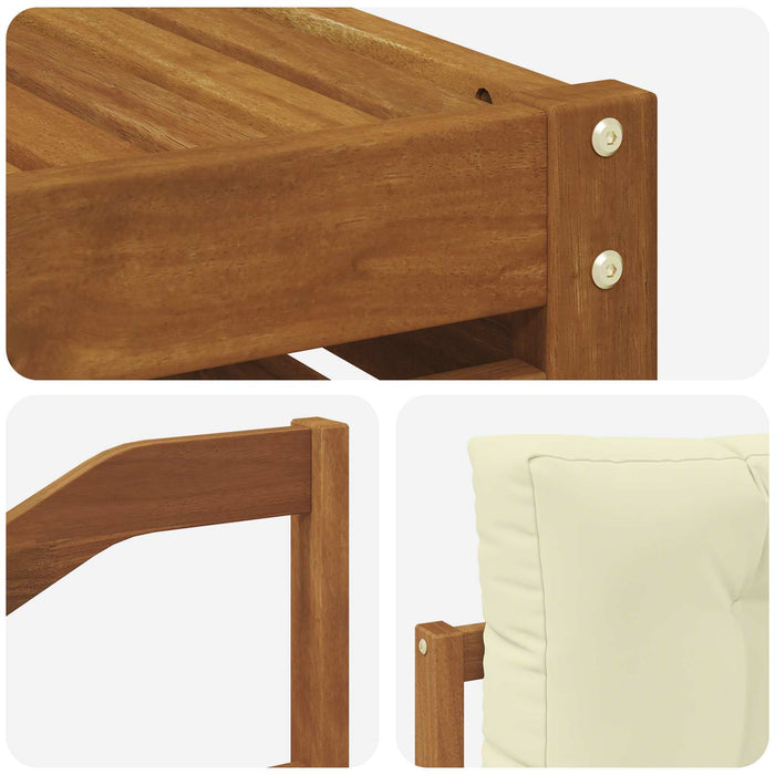 Set de canapele de exterior cu pernă 7 pcs Natural și Crem - WALTI WALTI