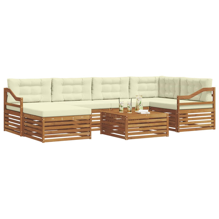 Set de canapele de exterior cu pernă 7 pcs Natural și Crem - WALTI WALTI
