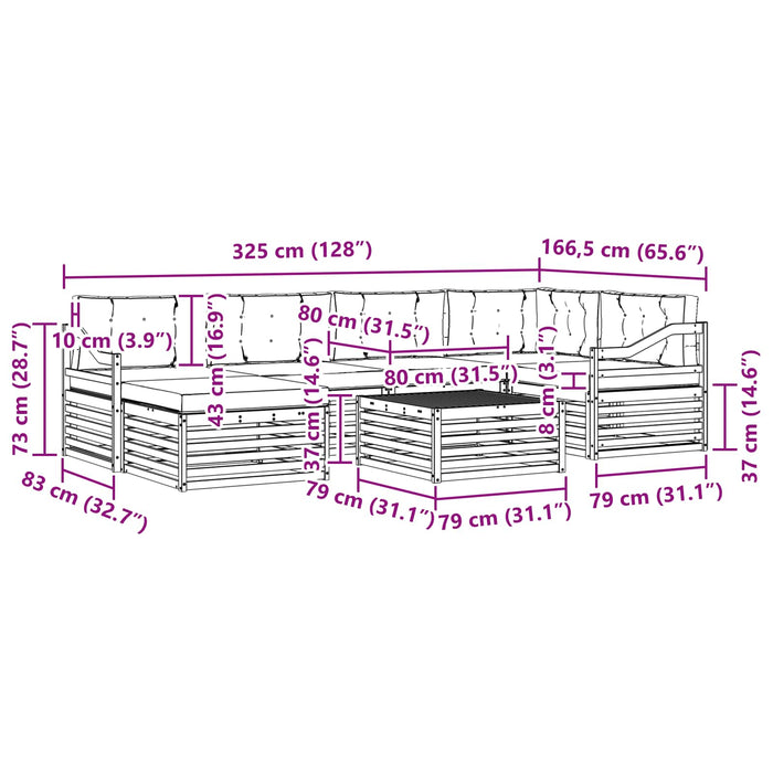 Set de canapele de exterior 19 pcs Gri natural și deschis - WALTI WALTI