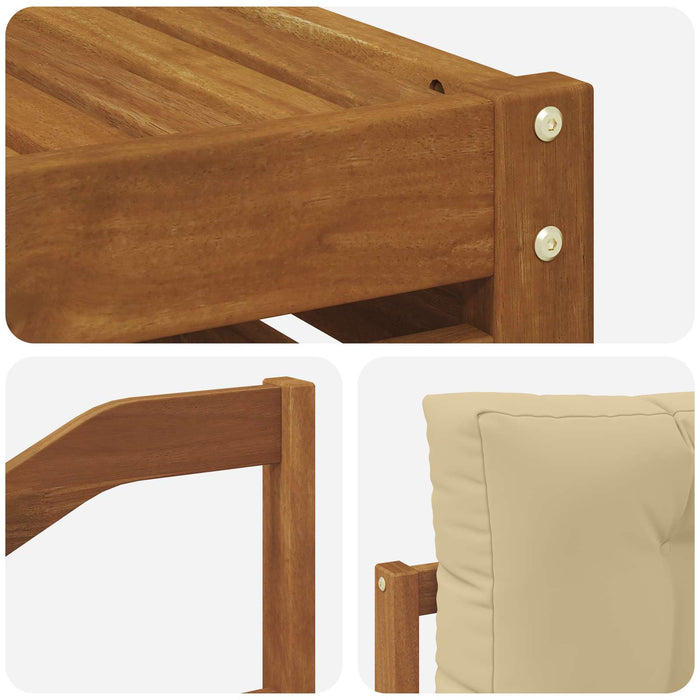 Set de canapele de exterior cu pernă 7 pcs Natural și Bej - WALTI WALTI