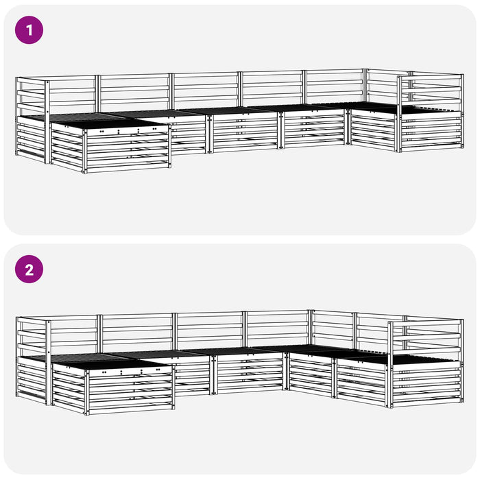 Seturi de canapele 7 pcs natural Lemn Solid de Acacia - WALTI WALTI
