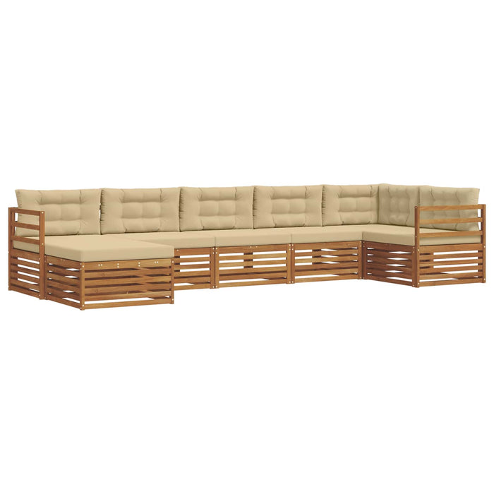 Seturi de canapele 7 pcs Natural și Bej Lemn Solid de Acacia - WALTI WALTI