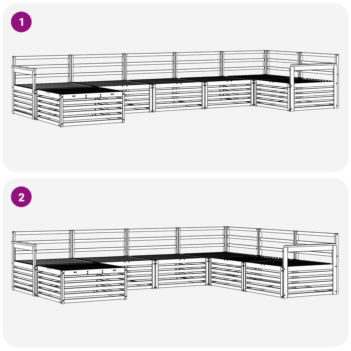 Seturi de canapele 7 pcs natural Lemn Solid de Acacia - WALTI WALTI