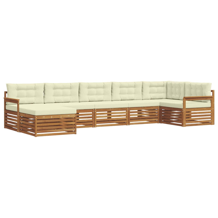 Seturi de canapele 7 pcs Natural și Crem Lemn Solid de Acacia - WALTI WALTI