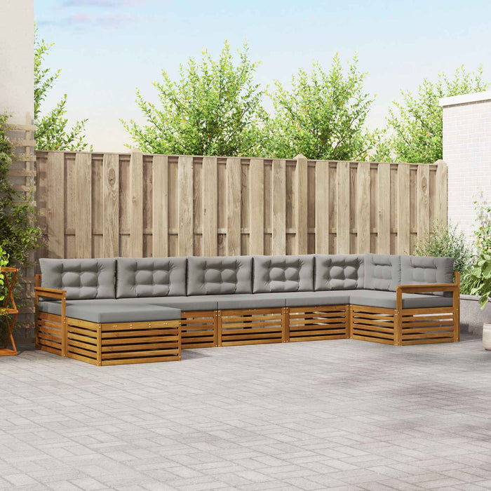 Seturi de canapele cu pernă 7 pcs Gri natural și deschis - WALTI WALTI