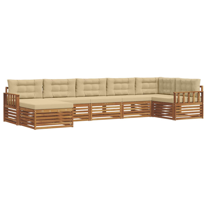 Seturi de canapele 7 pcs Natural și Bej Lemn Solid de Acacia - WALTI WALTI