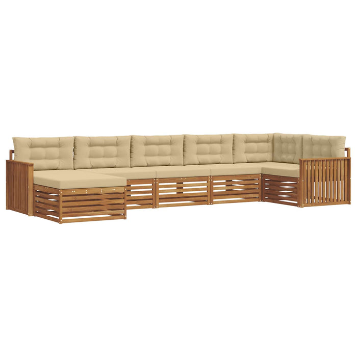 Seturi de canapele 7 pcs Natural și Bej Lemn Solid de Acacia - WALTI WALTI