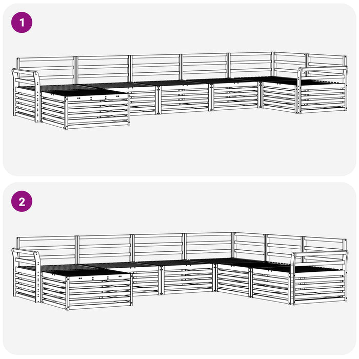 Seturi de canapele 7 pcs natural Lemn Solid de Acacia - WALTI WALTI
