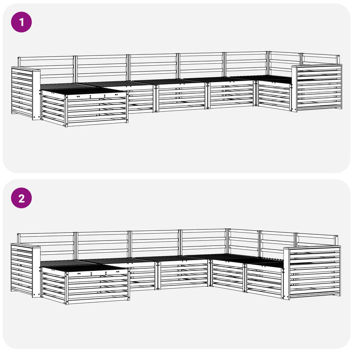 Seturi de canapele 7 pcs natural Lemn Solid de Acacia - WALTI WALTI