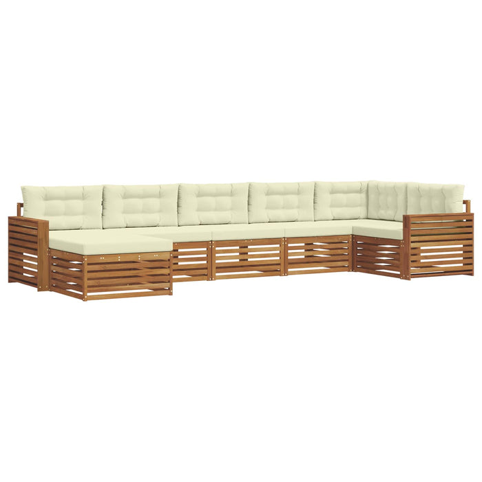 Seturi de canapele 7 pcs Natural și Crem Lemn Solid de Acacia - WALTI WALTI