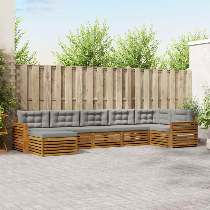 Seturi de canapele cu pernă 7 pcs Gri natural și deschis - WALTI WALTI