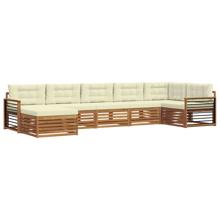 Seturi de canapele 7 pcs Natural și Crem Lemn Solid de Acacia - WALTI WALTI