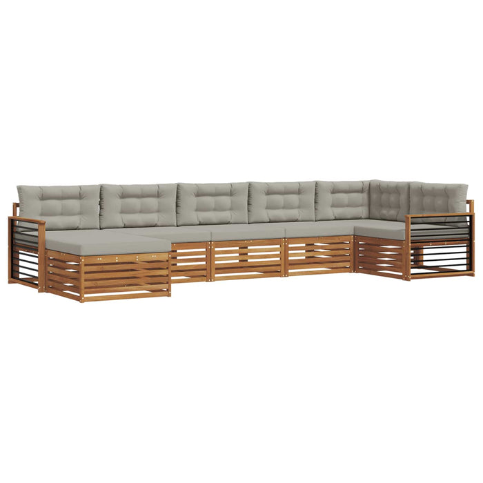Seturi de canapele cu pernă 7 pcs Gri natural și deschis - WALTI WALTI