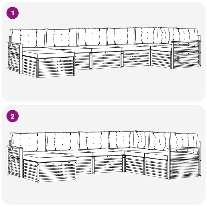 Seturi de canapele cu pernă 7 pcs Gri natural și deschis - WALTI WALTI