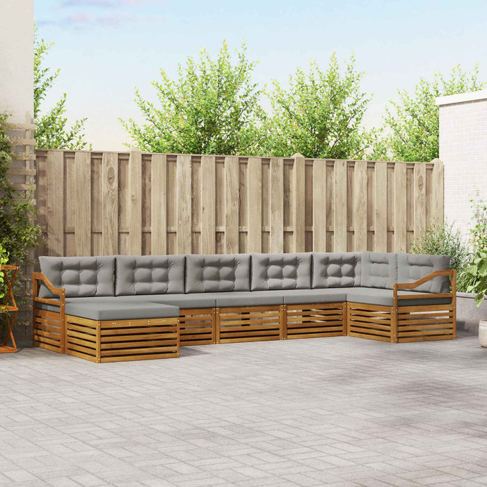 Seturi de canapele cu pernă 7 pcs Gri natural și deschis - WALTI WALTI