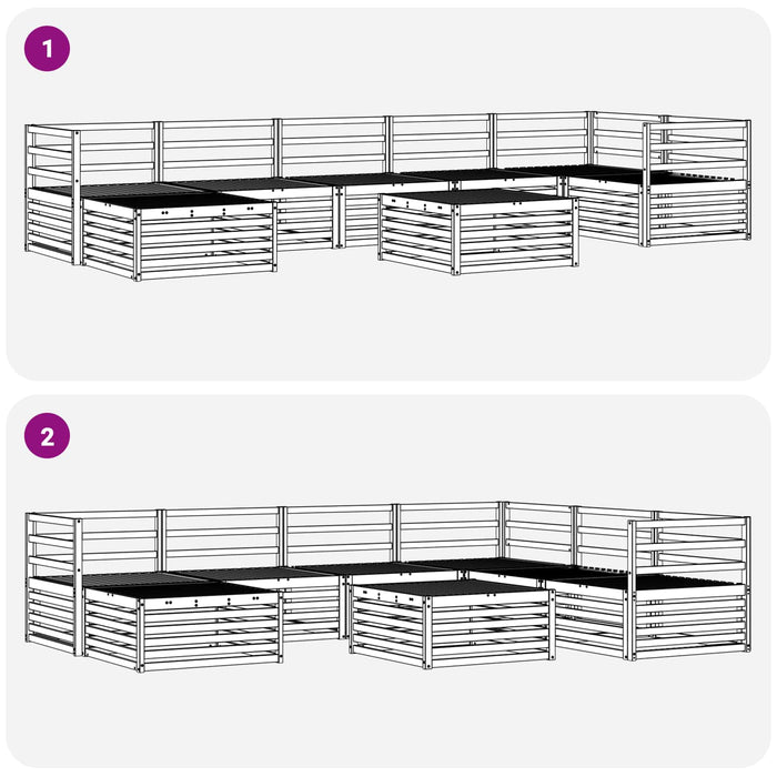 Seturi de canapele 8 pcs natural Lemn Solid de Acacia - WALTI WALTI