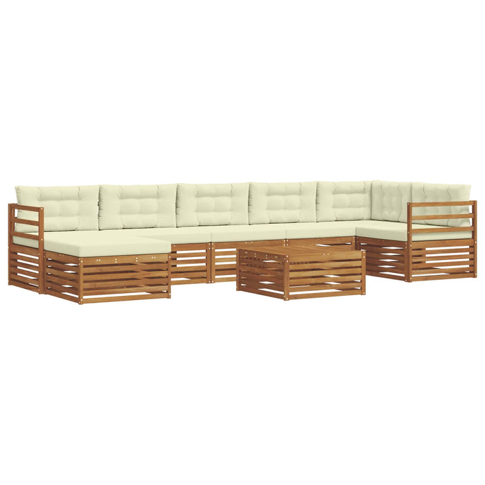 Seturi de canapele 8 pcs Natural și Crem Lemn Solid de Acacia - WALTI WALTI