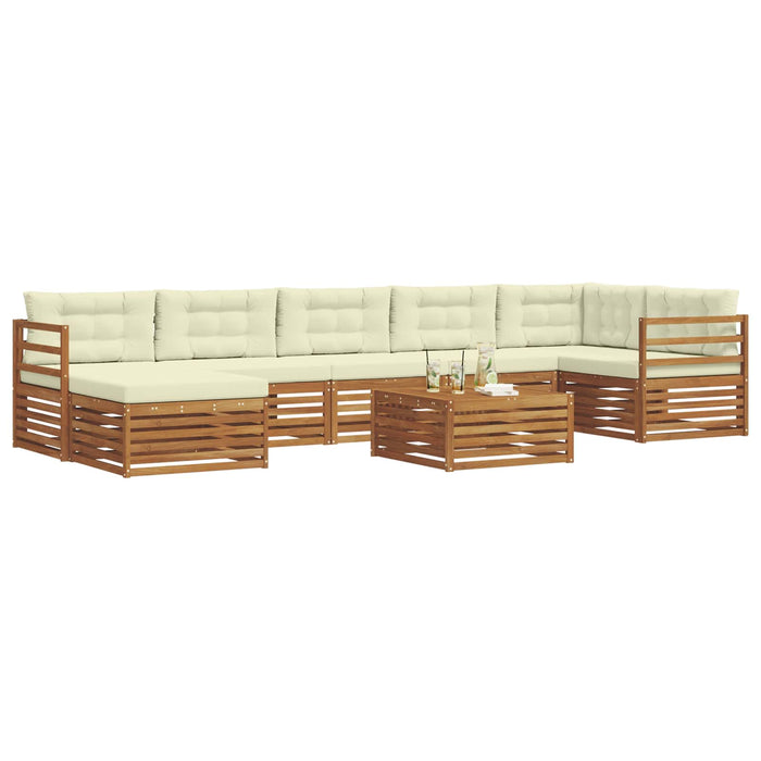 Seturi de canapele 8 pcs Natural și Crem Lemn Solid de Acacia - WALTI WALTI