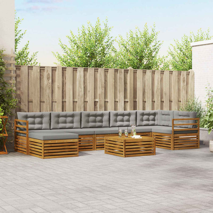 Seturi de canapele cu pernă 8 pcs Gri natural și deschis - WALTI WALTI