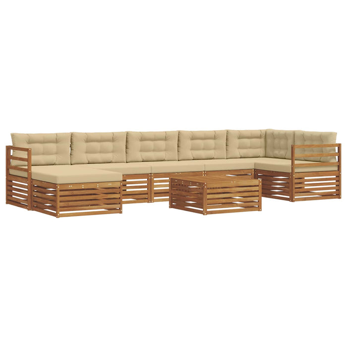 Seturi de canapele 8 pcs Natural și Bej Lemn Solid de Acacia - WALTI WALTI